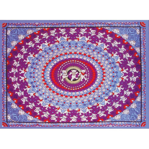 Grateful Dead - Purple Kaliedescope Dancing Bear Tapestry