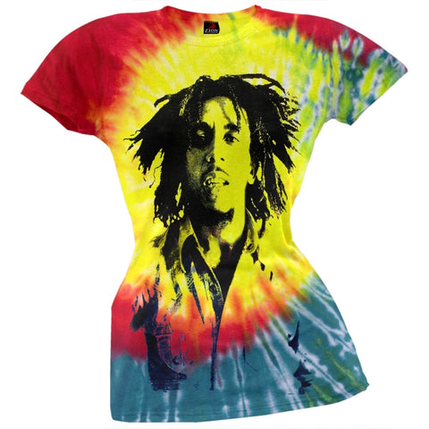 Bob Marley - Sepia Tie Dye Juniors T-Shirt