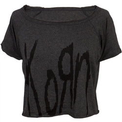Korn - Logo Raw Edge Crop Top Juniors T-Shirt