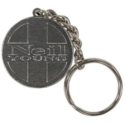 Neil Young - Cross Circle Pewter Keychain