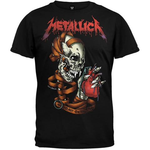 Metallica - Heart Explosive Black T-Shirt