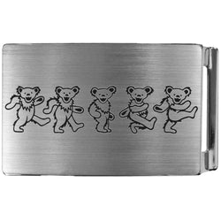 Grateful Dead - Dancing Bears Brushed Silver Belt Buckle