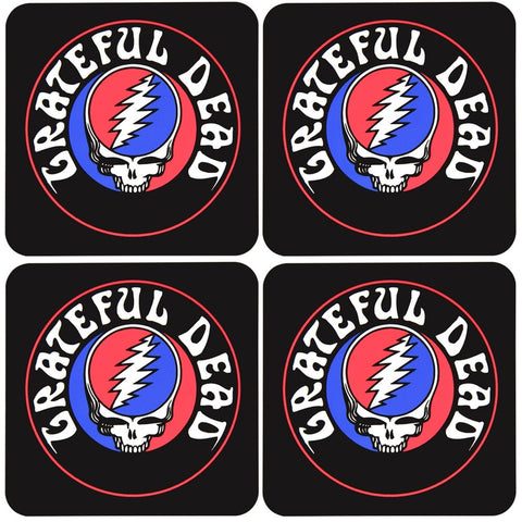 Grateful Dead - Steal Your Face Circle Logo 4 Piece Coaster Set