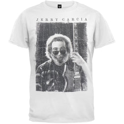 Jerry Garcia - Distressted Guitar Portait Adult T-Shirt