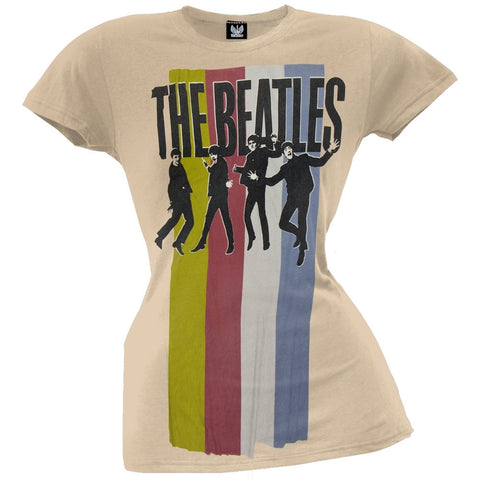 The Beatles - Stripes Standing Group Juniors T-Shirt
