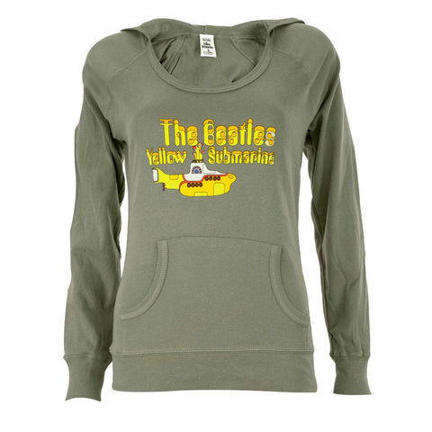 Beatles - Yellow Sub Wide Neck Juniors Hoodie