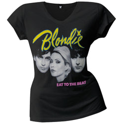 Blondie - Eat To The Beat Juniors V-Neck T-Shirt