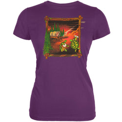 Grateful Dead - Covered Wagon Eggplant Juniors T-Shirt