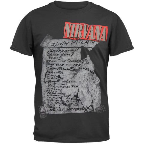 Nirvana - Milan Set List T-Shirt