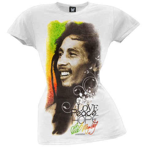 Bob Marley - Love Peace and Hope Juniors T-Shirt