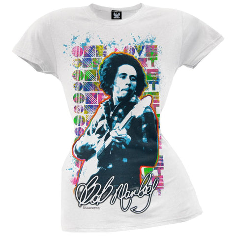 Bob Marley - One Love Repeat Guitar Juniors T-Shirt