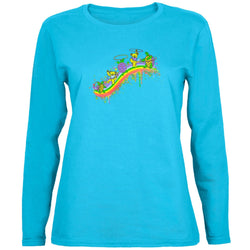 Grateful Dead - Rainbow Hoopers Aqua Juniors Long Sleeve T-Shirt