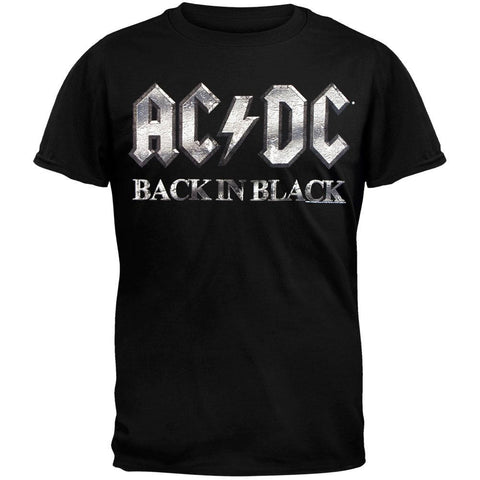 AC/DC - Back In Black Stone Logo Soft T-Shirt