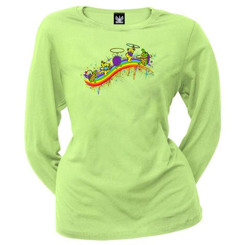 Grateful Dead - Rainbow Hoopers Lime Juniors Long Sleeve T-Shirt