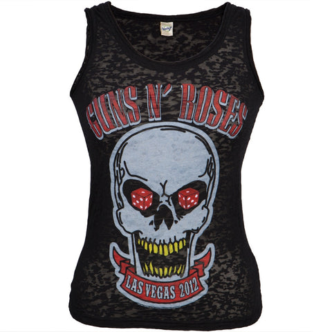 Guns N Roses - Dice Eyes Skull 2012 Tour Burnout Juniors Tank Top