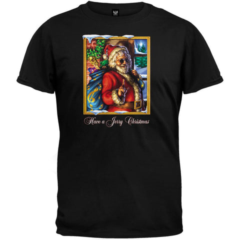 Grateful Dead - Jerry Garcia Christmas Black T-Shirt