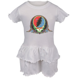 Grateful Dead - Calaveras White Toddler Ruffle Dress