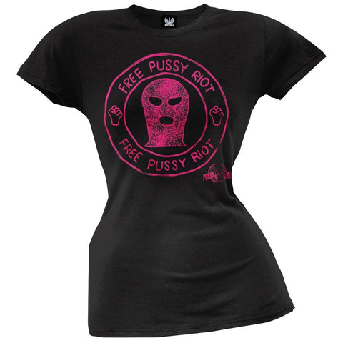 Pussy Riot - Mask Stamp Logo Juniors T-Shirt