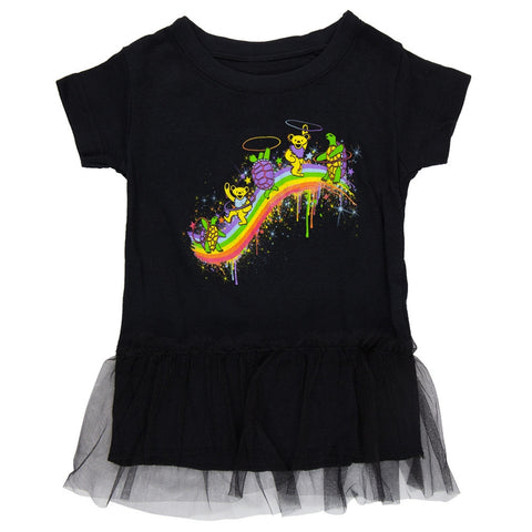 Grateful Dead - Rainbow Hoopers Tutu Black Toddler Dress