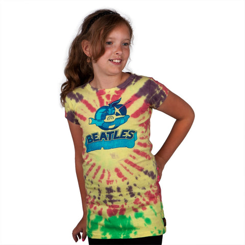 The Beatles - Yellow Sub Tie-Dye Premium Girls Youth T-Shirt