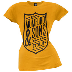 Mumford & Sons - Shield 2013 Tour Juniors Yellow T-Shirt