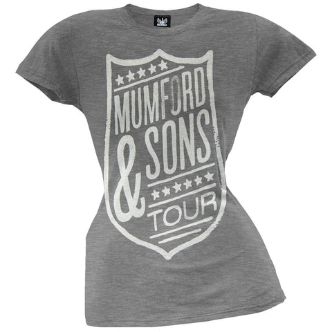 Mumford & Sons - Shield 2013 Tour Juniors Grey T-Shirt