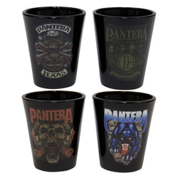 Pantera - Logos Group Shot Glasses 4 Pack Set