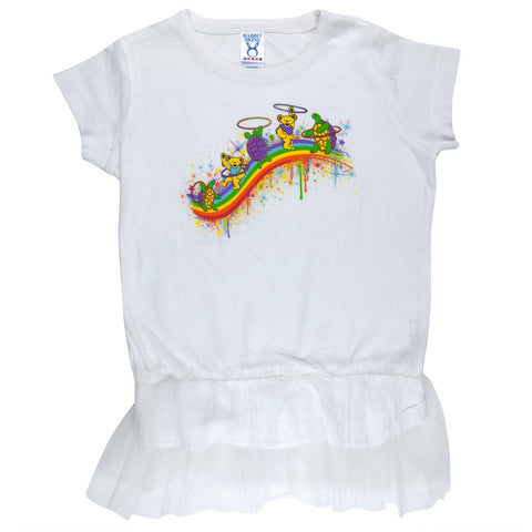 Grateful Dead - Rainbow Hoopers Tutu White Toddler Dress