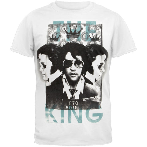 Elvis Presely - The King White Adult T-Shirt