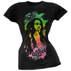 Bob Marley - One Love Pink Heart Juniors T-Shirt